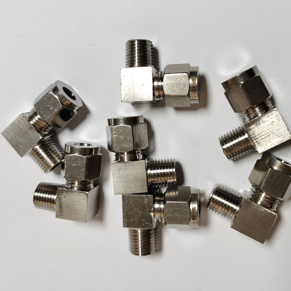 不锈钢直角弯 外丝液压油压外螺纹卡套弯头卡6-12mm管子弯头-西部机电